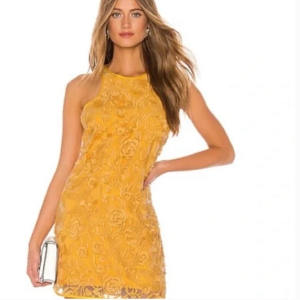 Lovers + Friends- Caspian Goldenrod Floral Lace Dress